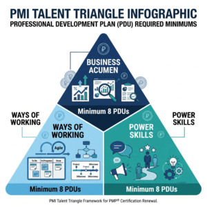 A-clean-flat-triangle-infographic-representing-the-PMI-Talent-Triangle.-Three-equal-sections-each-labeled